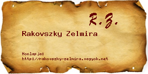 Rakovszky Zelmira névjegykártya